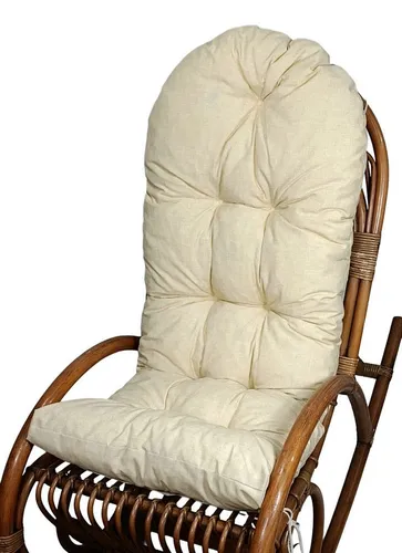 Rattani Polsterauflage Polster, Kissen für Schaukelstuhl, Liegestuhl 130 x 50 x 10 cm, Stoff Uni Living beige . Viele weitere Farben lieferbar .