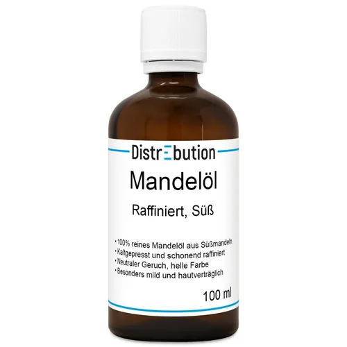 Mandelöl 100ml - Süß & Raffiniert, 100% rein, Pflegeöl für Haut, Haar & Massage