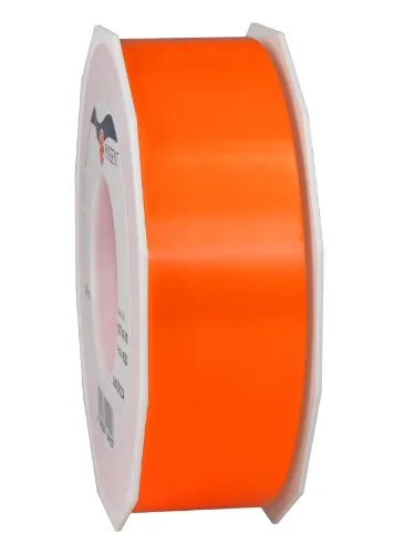 PRÄSENT C.E. PATTBERG Geschenkband orange, 91 Meter Ringelband 40 mm zum Basteln, Dekorieren & Verpacken von Geschenken zu jedem Anlass