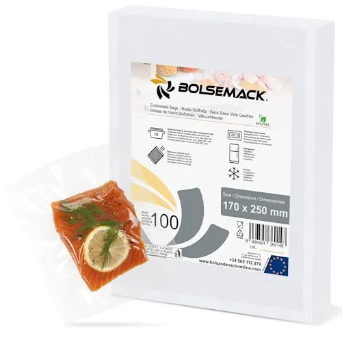 Vakuumbeutel 170x250 mm. (17x25 cm.) 100 Stück Vakuumierbeutel, Folienbeutel für jedes Folienschweißgerät,Vakuumiergerät Vakuumierer, Vakuumierfolie sous vide, BPA-frei