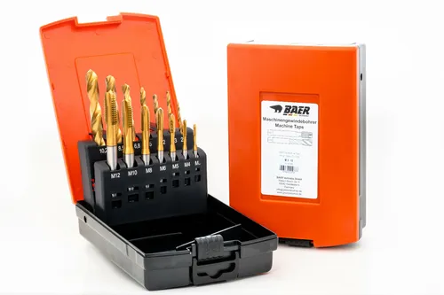 Maschinengewindebohrer Set BAER Durchgangsloch Kernlochbohrer M3 - M12 HSSE-TIN