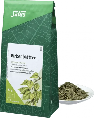 BIRKENBLÄTTER Tee Bio Betulae folium Salus 80 g