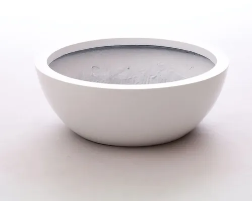 Elegant Einrichten Pflanzkübel Fiberglas Schale rund D55xH19cm hochglanz weiß (1 St)