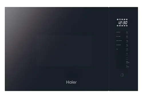 Haier Series 2&4 H38FMWID4ID27N Einbau-Mikrowelle mit Grill, 20 l, Leistung 1450 W, Grillleistung 1000 W, 8 Leistungsstufen, 6 Funktionen, Touchscreen, 8 Automen, Sicherheitsverriegelung, Schwarz