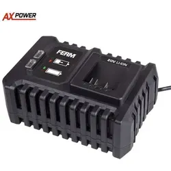 Ferm AX-power 20V Ladegerät - Ladegeräte für Li-Ion-Akkus, Schnellladegerät, lädt 4,0 Ah in nur 1 Stunde – ideal für effizientes Arbeiten mit FERM AX-Power Geräten.