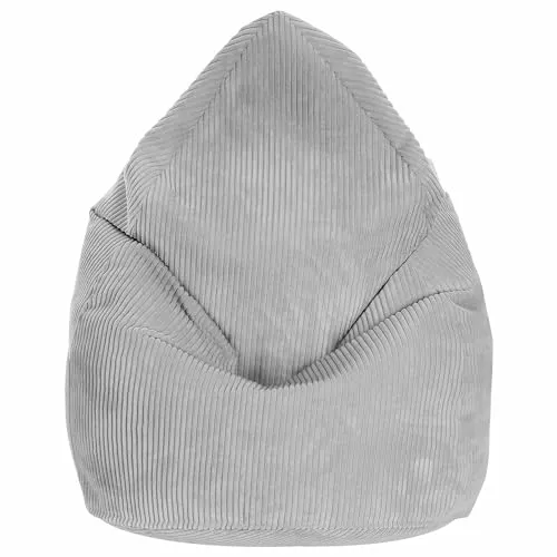 DreamRoots Sitzsack Kinder Cord 70x70x105 cm, Cool Gray