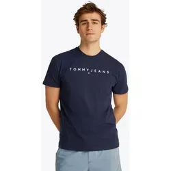 Tommy Jeans TJM Reg Linear Logo Tee EXT - Herren Kurzarm-T-Shirt in Dunkelblau, XXL - Herrenmode, nachhaltig produziert und authentisch von Tommy Jeans, ideal für einen lässigen Look.