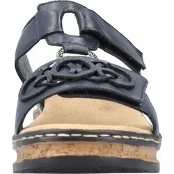 Rieker Damen Sandalen 62936 - Komfortable Pantolette mit weicher Innendecksohle, individuell verstellbarer Klettverschluss für optimalen Tragekomfort