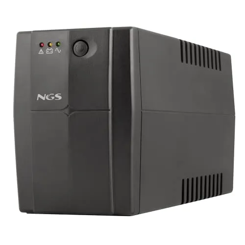 NGS FORTRESS1200V3 - Unterbrechungsfreie Stromversorgung USV 800 VA - Unterbrechungsfreie Stromversorgung mit Off-Line Technologie, 800 VA und 480W Leistung. Ideal für Datensicherung und Schutz vor Spannungsstößen mit 2 Schuko-Steckdosen.