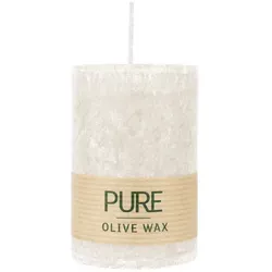 PURE OLIVE WAX, Sahara, vegane Stumpenkerze, WENZEL, 90/60 mm, Brenndauer ca. 26h