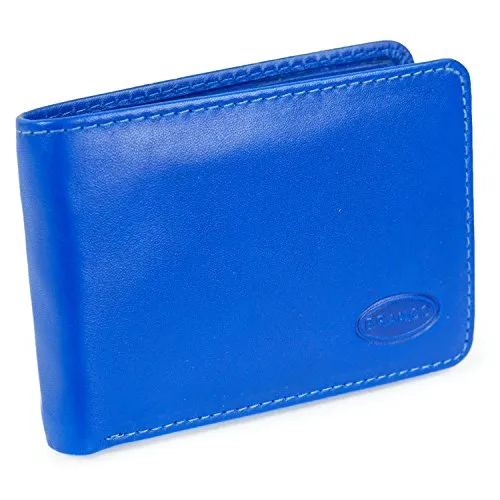 Branco Kleine Geldbörse, Mini Portemonnaie Größe XS, Echt-Leder, für Damen und Herren, Azur-Blau, 12022