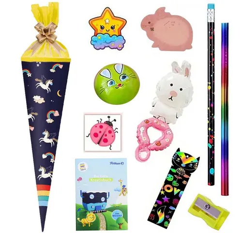 Herlitz Schultüte Rainbow Unicorn 35 cm gefüllt - Bunte Herlitz Schultüte Rainbow Unicorn, 35 cm gefüllt, ideal für den Schulanfang. Mit liebevollen Überraschungen wie Buntstiften und Stickern – perfekt für kleine Einhorn-Fans!