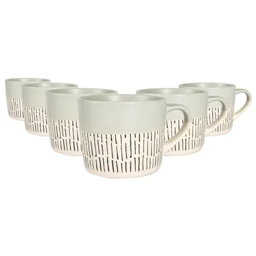 Nicola Spring Getauchte Armaturenbrettkaffeetassen - 450ml - Grau - Pack Von 6