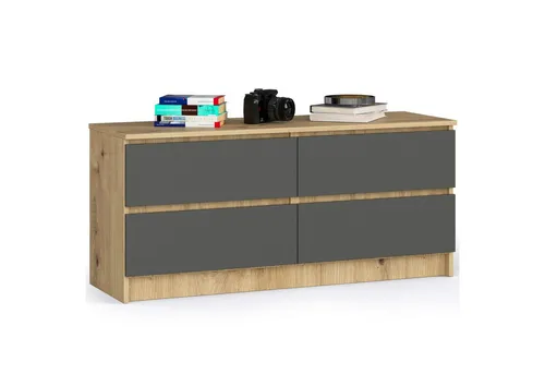 Raumhirsch Furniture Kommode Eiche Artisan, 120x55x40 cm in grau von Raumhirsch Furniture
