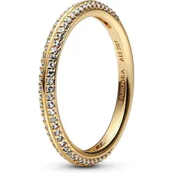 PANDORA 14k Gold-plated Pavé-Ring mit Cubic Zirconia - Ringe für Damen – Personalisierbarer 14k vergoldeter Ring mit 86 funkelnden Cubic Zirconia, ideal zum Kombinieren und Stylen nach Stimmung.