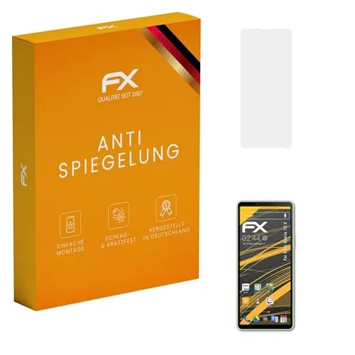 atFoliX Displayfolie kompatibel mit Sony Xperia 10 V Schutzfolie, entspiegelnde und stoßdämpfende FX Folie (3X)