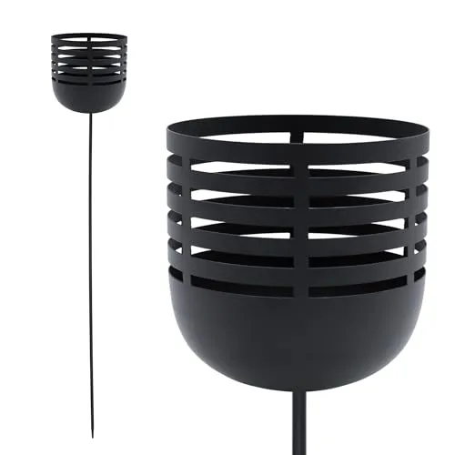 Metall Windlicht Garten Beetstecker schwarz in schwarz von Spetebo