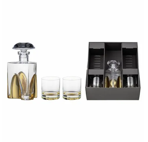 Eisch Germany Karaffe Geschenkset Gentleman Gold 3-tlg.