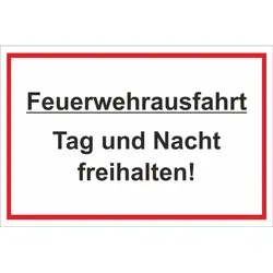 Warn- und Hinweissschild Feuerwehrausfahrt Tag und Na... 30 cm x 20 cm PST