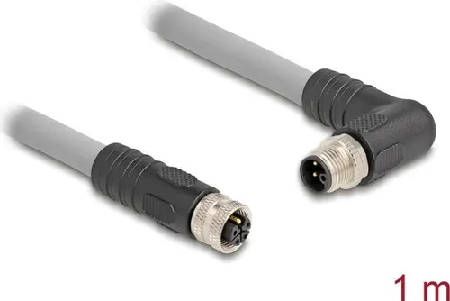 Delock Sensorkabel M12 1m - Sonstige Kabel & Adapter, silikonfreies Sensorkabel mit L-Codierung für zuverlässige Verbindung bei 63 V und 16 A.
