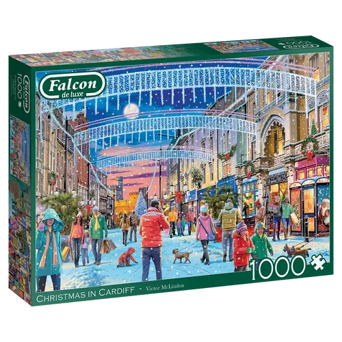 Jumbo Spiele Puzzle Weihnachten in Cardiff - 1000 Teile - Standard-Puzzle mit 1000 einzigartigen Puzzleteilen, umweltfreundlich hergestellt in Europa und ideal für kreative Stunden mit der Familie.