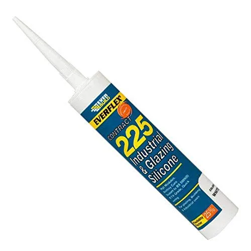 Everbuild Everflex – 225 Contract Industrial & Lasing Silikon – Industrie- und Glasurversiegelung – haftet auf den meisten gängigen Baustoffen – Schwarz – 295 ml