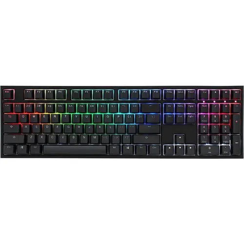 Ducky One 2 Backlit PBT Gaming Tastatur - MX-Nature-White mit RGB LED - Gaming-Tastatur mit Cherry MX-Nature-White Schaltern für präzises Tippen und individuell anpassbarer RGB-LED-Beleuchtung für ein einzigartiges Spielerlebnis.