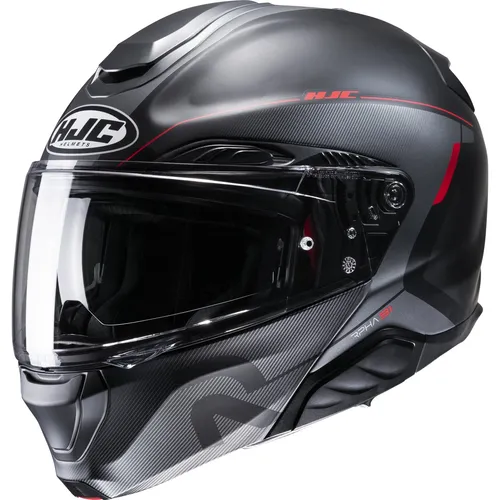 HJC RPHA 91 Combust Klapphelm schwarz, XXL - Motorradhelm mit Premium Integrated Matrix EVO-Schale für verbesserte Stoßfestigkeit und geringes Gewicht. Ideal für ganztägigen Komfort und ausgestattet mit verzerrungsfreiem Visier für optimale Sicht.