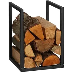 Kaminholzregal - Stabiler Brennholzständer aus Eisen - Praktisches Holzlager für den Innenbereich, platzsparend und robust mit einer Höhe von 40 cm, ideal für gemütliche Kaminabende.