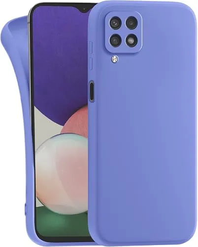 MyGadget Hülle für Samsung Galaxy A22 - robuste Silikon Schutzhülle TPU Case Slim Silikonhülle - Back Cover Kratzfest Handyhülle - Matt Blau