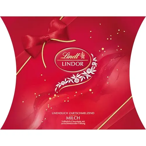 Lindt Schokolade | LINDOR Kissen Milch | 250g | 20 Vollmilch-Schokoladen Kugeln | Schokoladen-Geschenk