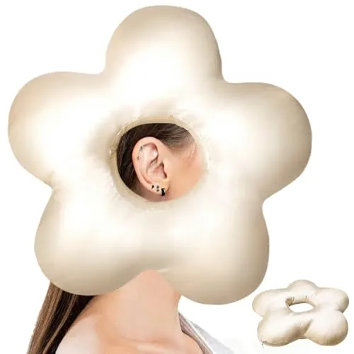 Piercing Kissen mit Loch,Donut Kissen Für Ohr gegen Ohrenschmerzen,Ohrkissen mit Ohrloch,Kissen Seitenschläfer,Weiches Piercing Kissen Ohrkissen,Ohrloch Piercing Kissen für Schmerzlinderung im Ohr