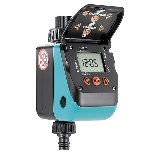 Claber Aquauno Video-2 Plus, Automatischer Bewässerungscomputer - Zeitschaltuhr für präzise Bewässerung, bis zu 2x täglich programmierbar mit großem Display, ideal für Gartenliebhaber.