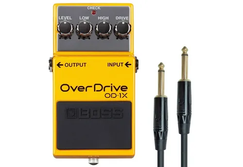 Boss by Roland E-Gitarre Boss OD-1X Overdrive Effektgerät Pedal mit Kabel, Effektgerät, Spar-Set, Mit Kabel