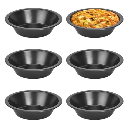 MAXQUU 6 kleine Kuchenformen, persönliche Kuchenteller, Aluminium-Tortenteller, gebackene Gerichte, ofenspezifische Kuchenteller (12 x 8 x 3)