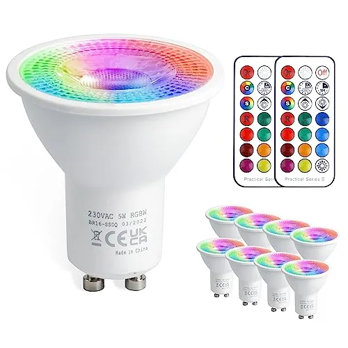 VARICART GU10 LED RGB und Kaltweiss 12 Farbig Dimmbar mit Fernbedienung