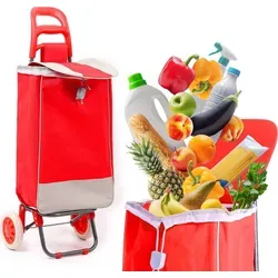Praktischer Einkaufstrolley Rot mit 40 L Volumen