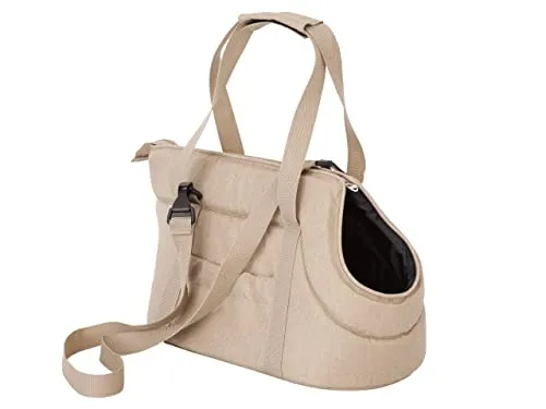 Hundetasche XL - Hände frei Reisetasche für Haustiere, Beige - Praktische Hundetasche XL mit verstellbarem Schultergurt und Seitentaschen. Ideal für entspannte Ausflüge mit Ihrem Haustier. Sicher und leicht zu reinigen, für unbeschwerte gemeinsame Abenteuer.