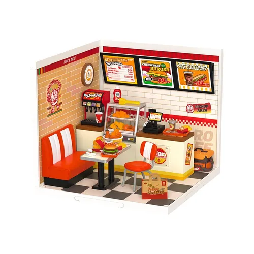 ROBOTIME Rolife DIY House: Restaurant Yum Yum Yum mit LED-Beleuchtung 110 dlps