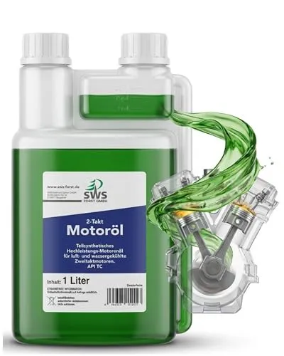 SWS Forst Super-Oil 2-Takt Öl (1x 1 liter) - Zweitaktöl für Motoren - 2 Takt Mischöl teilsynthetisch - Leistungsstarkes Mischöl für zuverlässig geschmierte Motoren