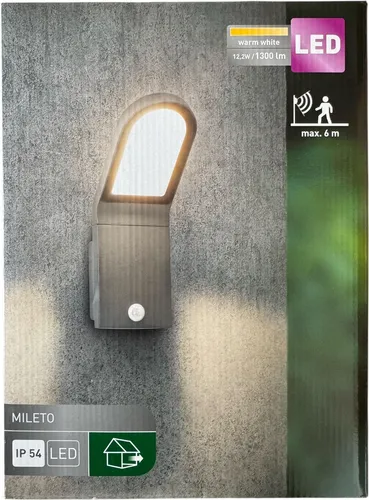 LED Sensor-Außenwandleuchte mit Bewegungsmelder, dunkelgrau