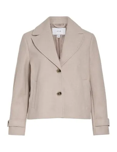 Vila Geknöpfte V-Ausschnitt Jacke für Frauen - Funktionsjacke mit stilvollem V-Ausschnitt und praktischen Seitentaschen, aus umweltfreundlichem Material gefertigt für nachhaltigen Stil.