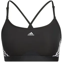 adidas Aeroreact Low-Support 3 Stripes Sport-BH Damen-Schwarz, Größe XXS