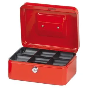 Maul Geldkassette 2, 5610225, mit Zylinderschloss, 20 x 9 x 17 cm, rot