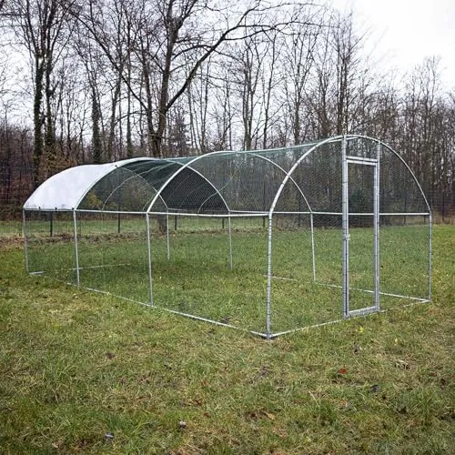 Fudajo XXL Freilaufgehege 6 x 2,95 x 2 m - Kleintiergehege & Käfige für draußen – Robustes Außengehege mit UV-beständigem Sonnendach für optimalen Schutz und viel Platz für Ihre Tiere.