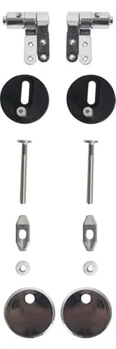 Primaster WC-Sitz-Befestigung mit Absenkautomatik - Elegantes Metallscharnier-Set für WC-Sitze mit geräuschloser Absenkautomatik - ideal für stilvolle Badezimmer und hohe Stabilität.