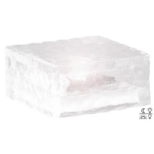 Lunartec Solar-LED-Glasbaustein mit Lichtsensor, groß (10 x 10 cm), IP44