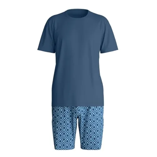 Calida Relax Streamline 2 Short Pyjamas Blau Baumwolle Small Herren - Entspannen Sie stilvoll mit dem Calida Relax Streamline 2 Short Pyjama aus 100 % Baumwolle. Kurzärmeliges Design und atmungsaktiv für angenehme Nächte. Oeko-Tex-zertifiziert – für höchsten Tragekomfort.