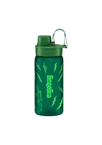 ergobag Motiv, BPA-frei 550 ml, auslaufsicher und Kohlensäure geeignet, spülmaschinengeeignet Blitze - Dunkelgrün