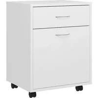 vidaXL Rollschrank mit 1 Tür und 1 Schublade - Kommoden & Sideboards - Moderner Rollcontainer mit Rollen für flexible Mobilität und sicheren Stauraum für Akten und Kleinigkeiten.